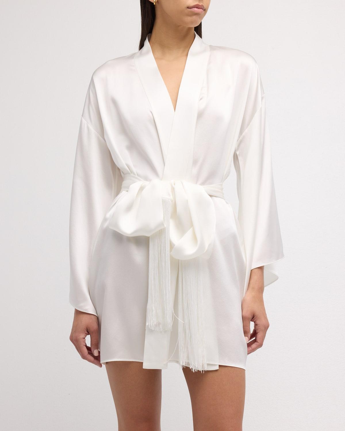 Womens Silk Belted Robe Product Image