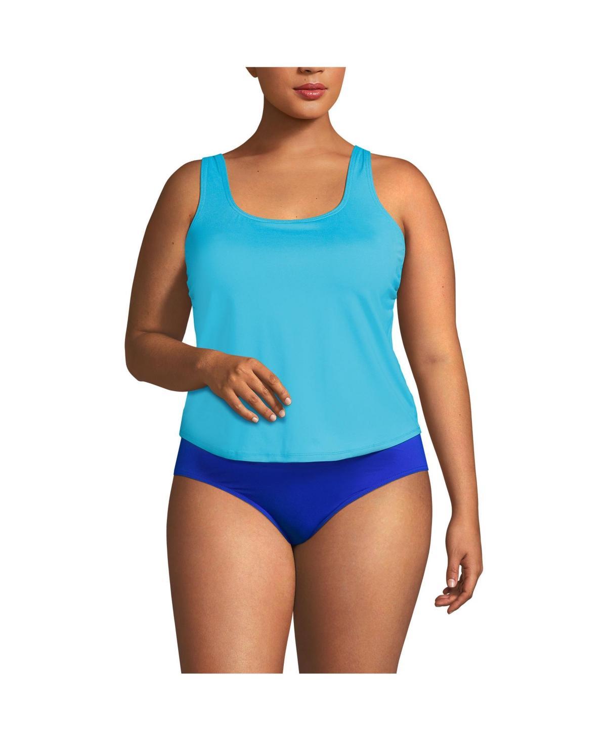 Lands' End Women's Chlorine Resistant V Neck One Piece Fauxkini Swimsuit Product Image