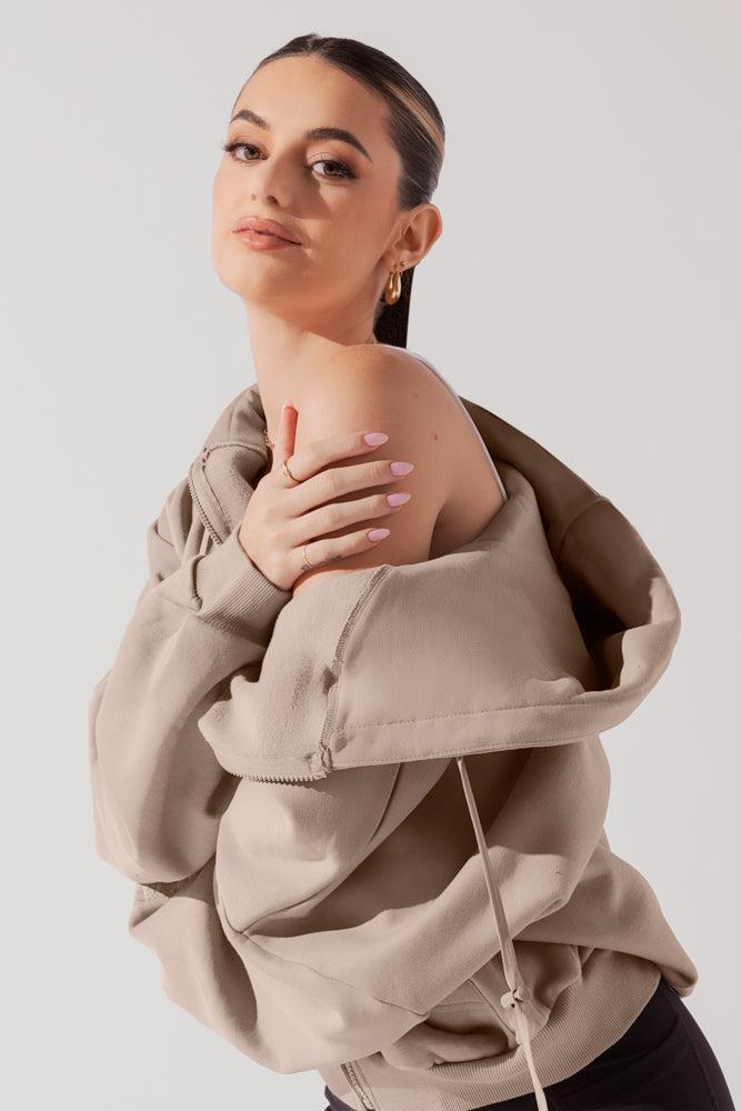 Zip Cloud Hoodie - White Product Image