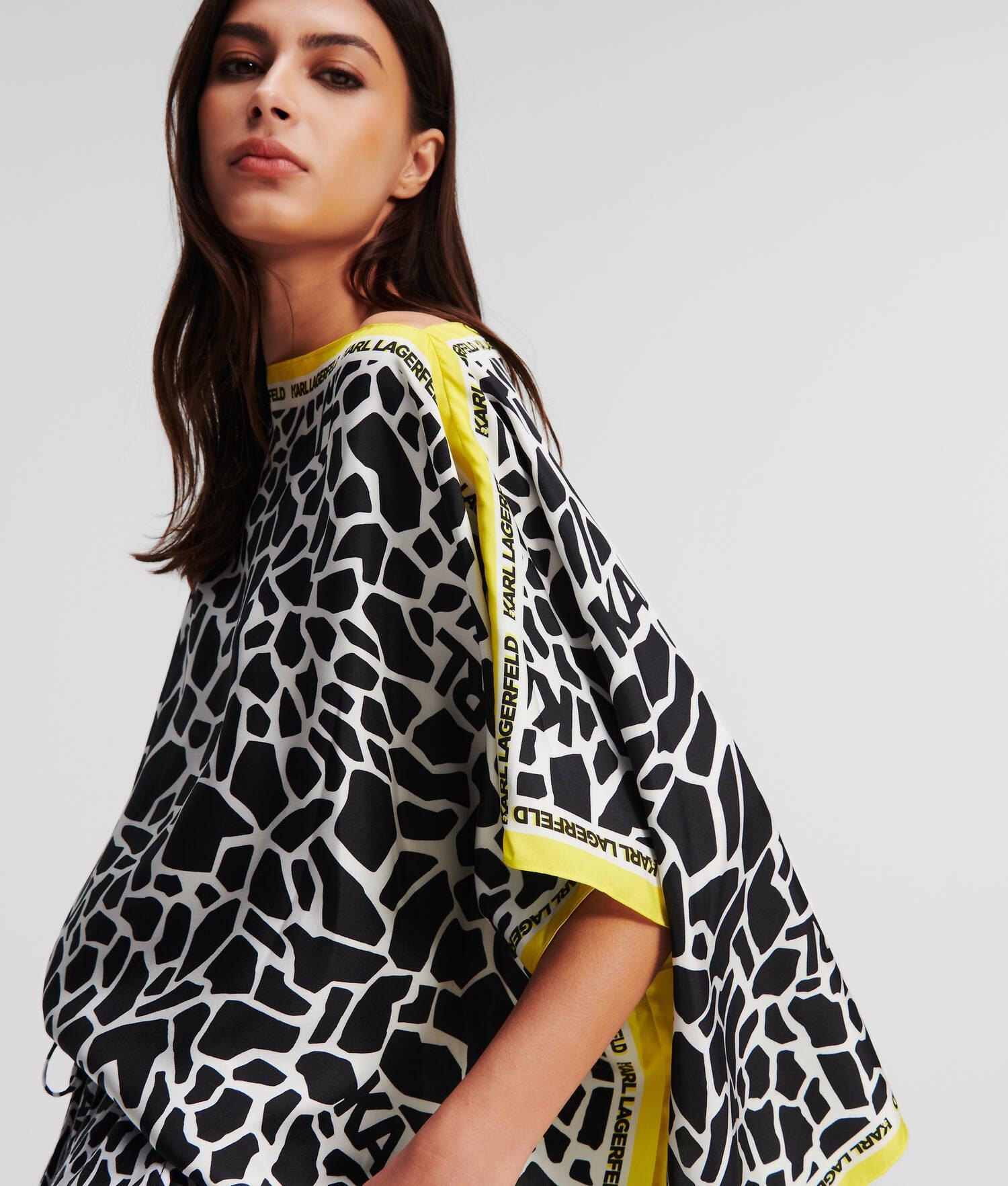 GIRAFFE-PRINT SILK TUNIC SHIRT Product Image