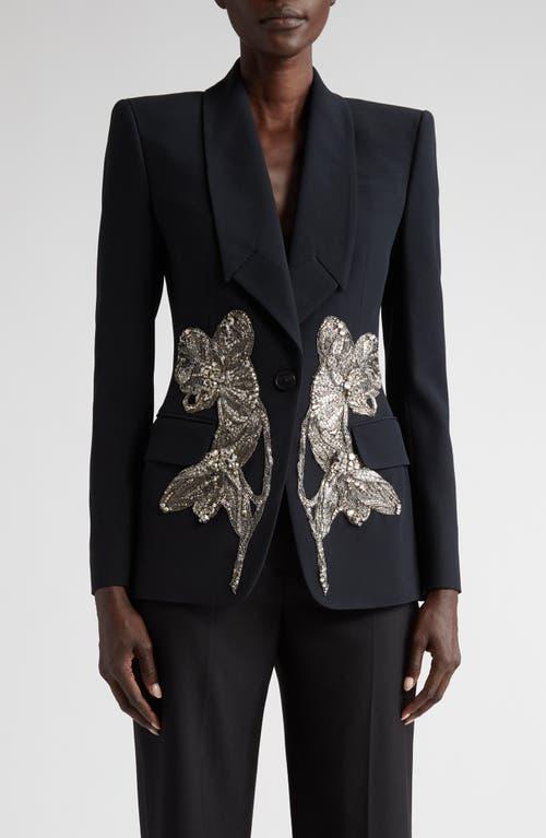 Embellished Crepe Blazer Jacket Product Image