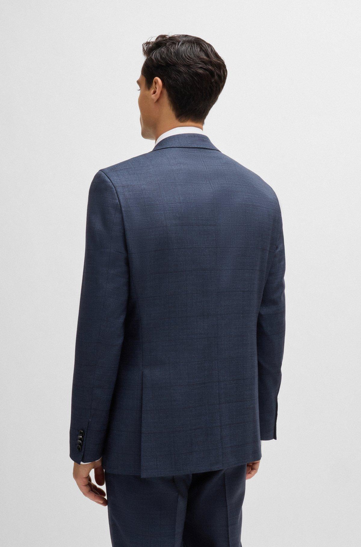 Regular-fit suit in checked stretch wool Product Image