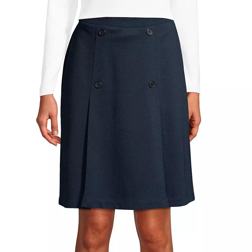 Women's Lands' End School Uniform Ponte Button Front Skort, Size: 12, Classic Blue Product Image