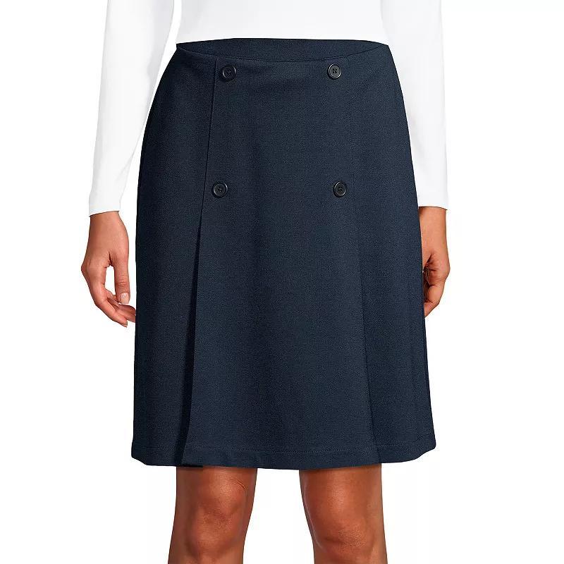 Women's Lands' End School Uniform Ponte Button Front Skort, Size: 12, Classic Blue Product Image