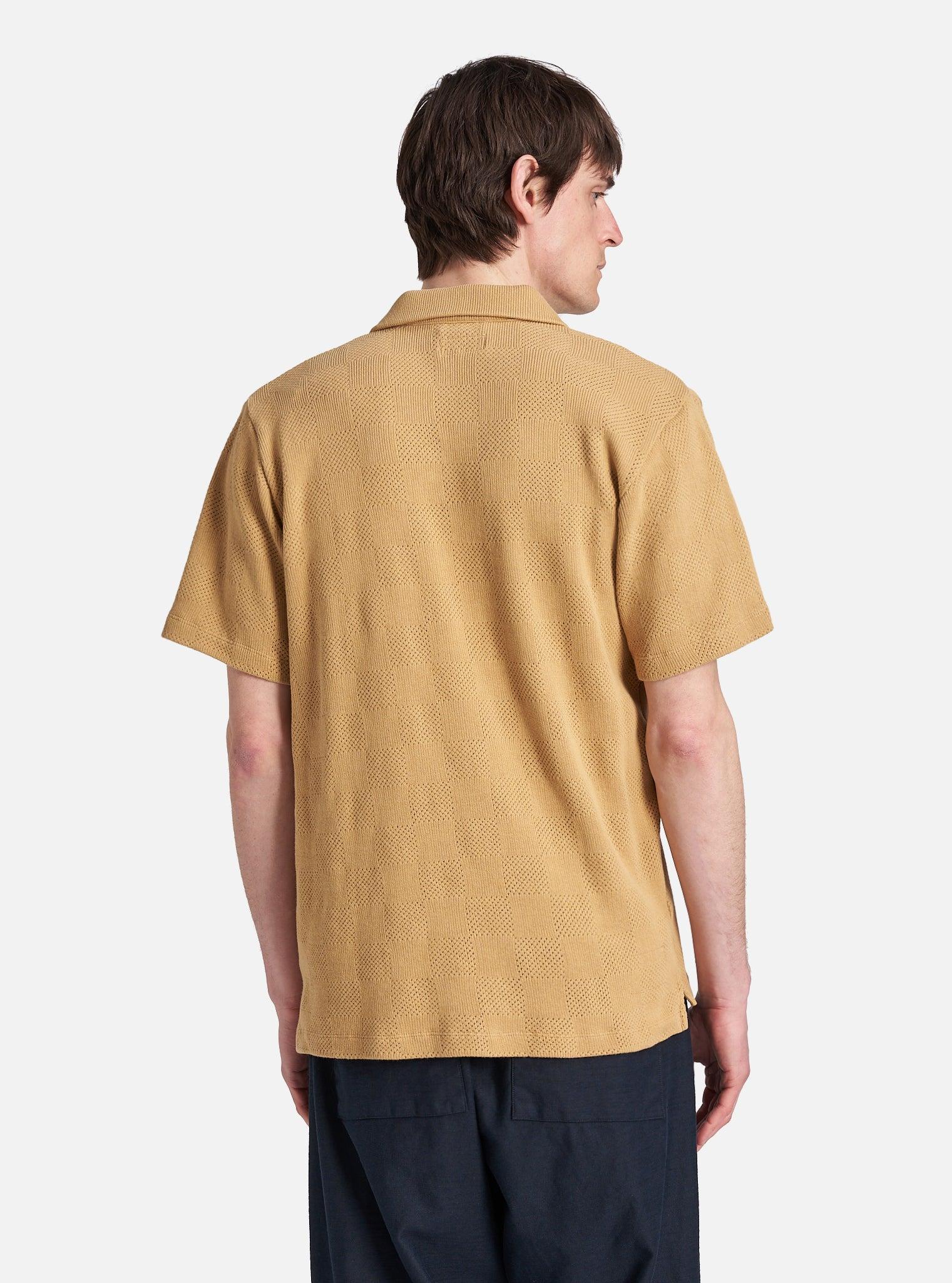 Universal Works Vacation Polo in Sand Fantasy Checkerboard Product Image