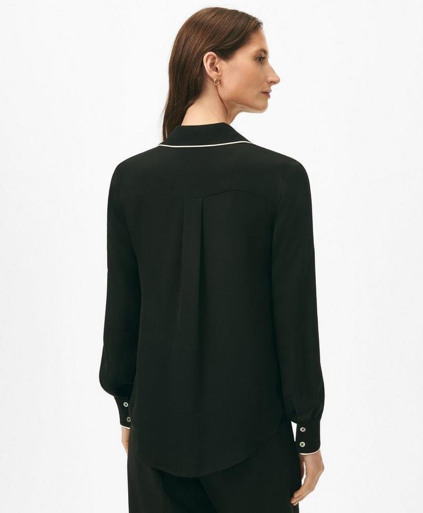 Contrast Detail Blouse in Silk Georgette Product Image