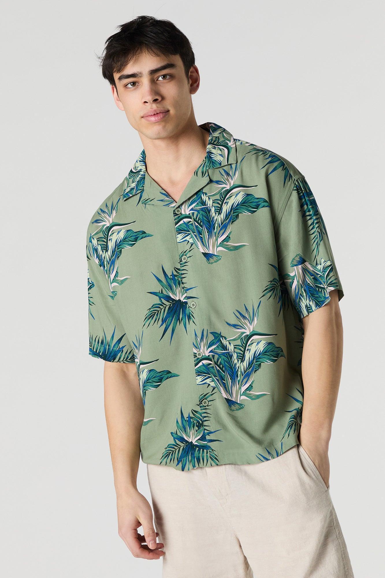 Summer Vibes Print Button-Up Top Male Product Image