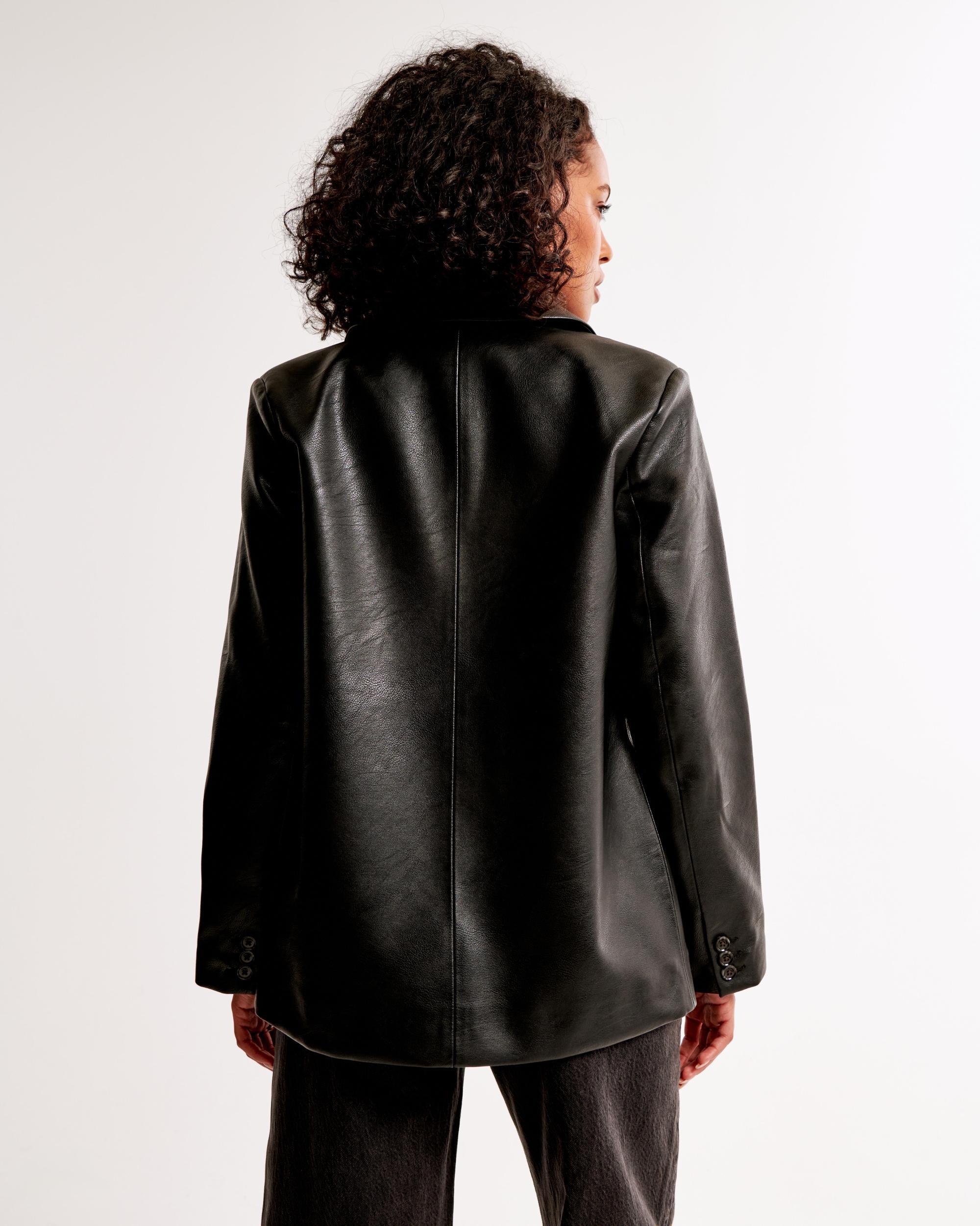 Vegan Leather Blazer Product Image