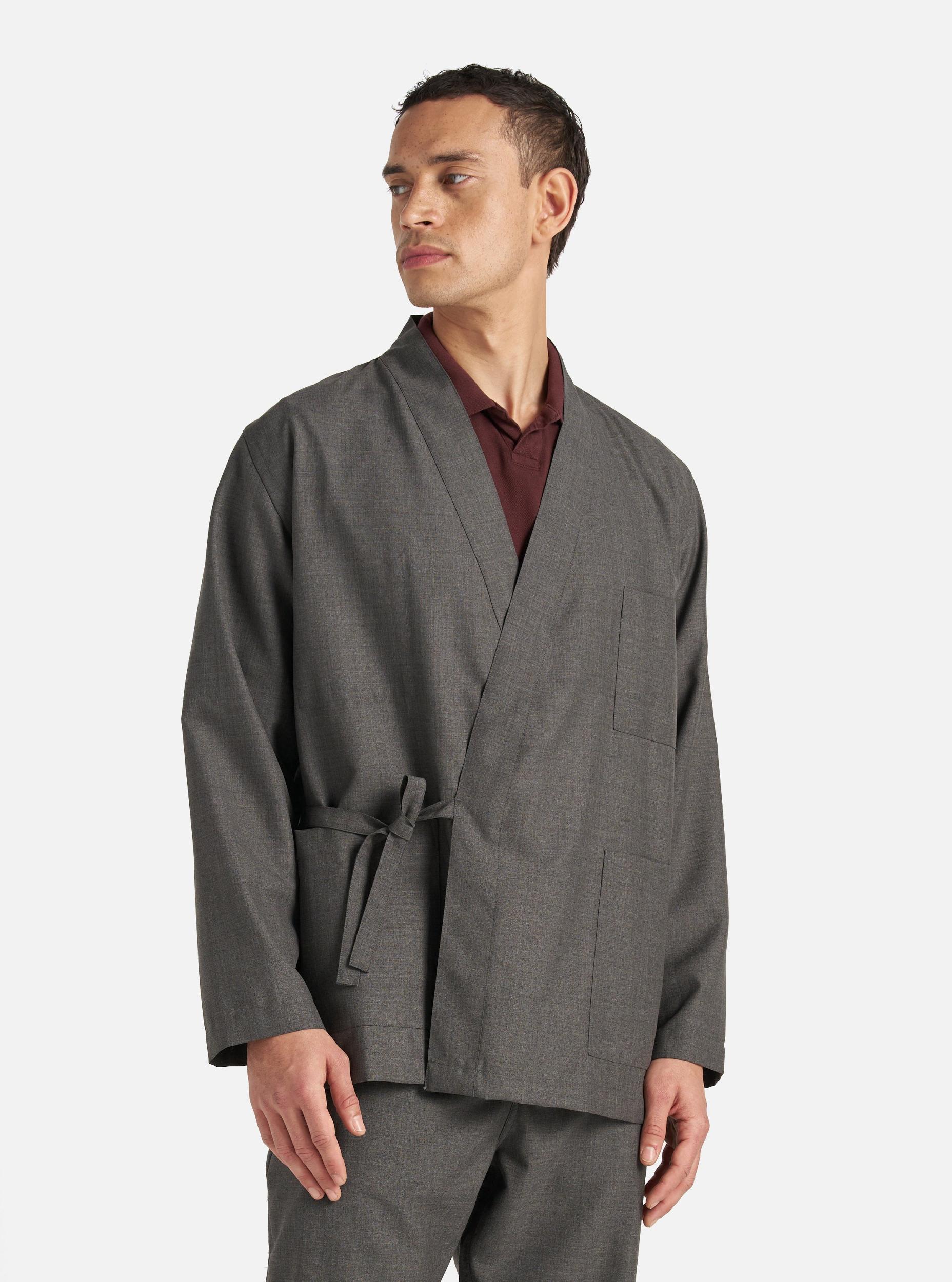 Universal Works Kyoto Work Jacket in Grey Marl Tropical Suiting Product Image