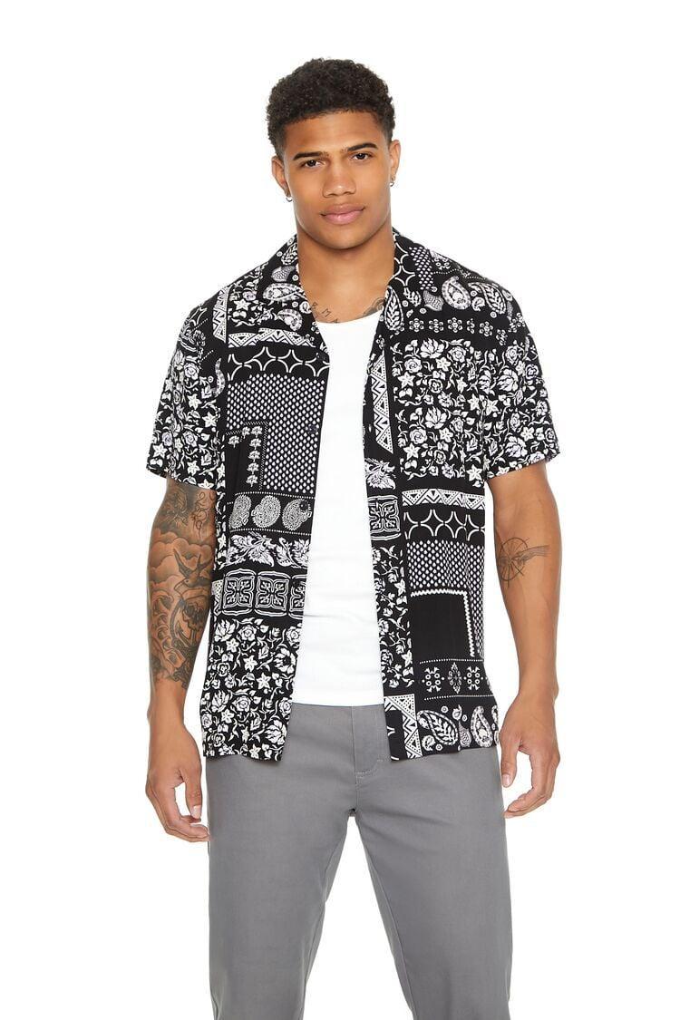 Paisley Print Cuban-Collar Shirt | Forever 21 Product Image
