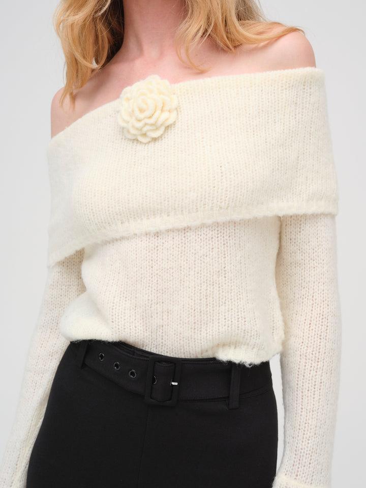 Aspen Knit Top — Ivory Product Image