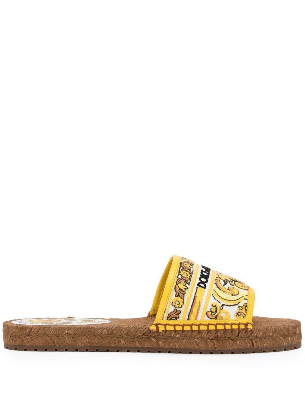 Majolica-print logo-embroidered sandals  Product Image