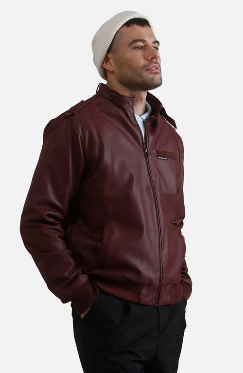 Members Only Men's Faux Leather Iconic Racer Jacket in Burgundy at Nordstrom, Size Xx-Large Product Image