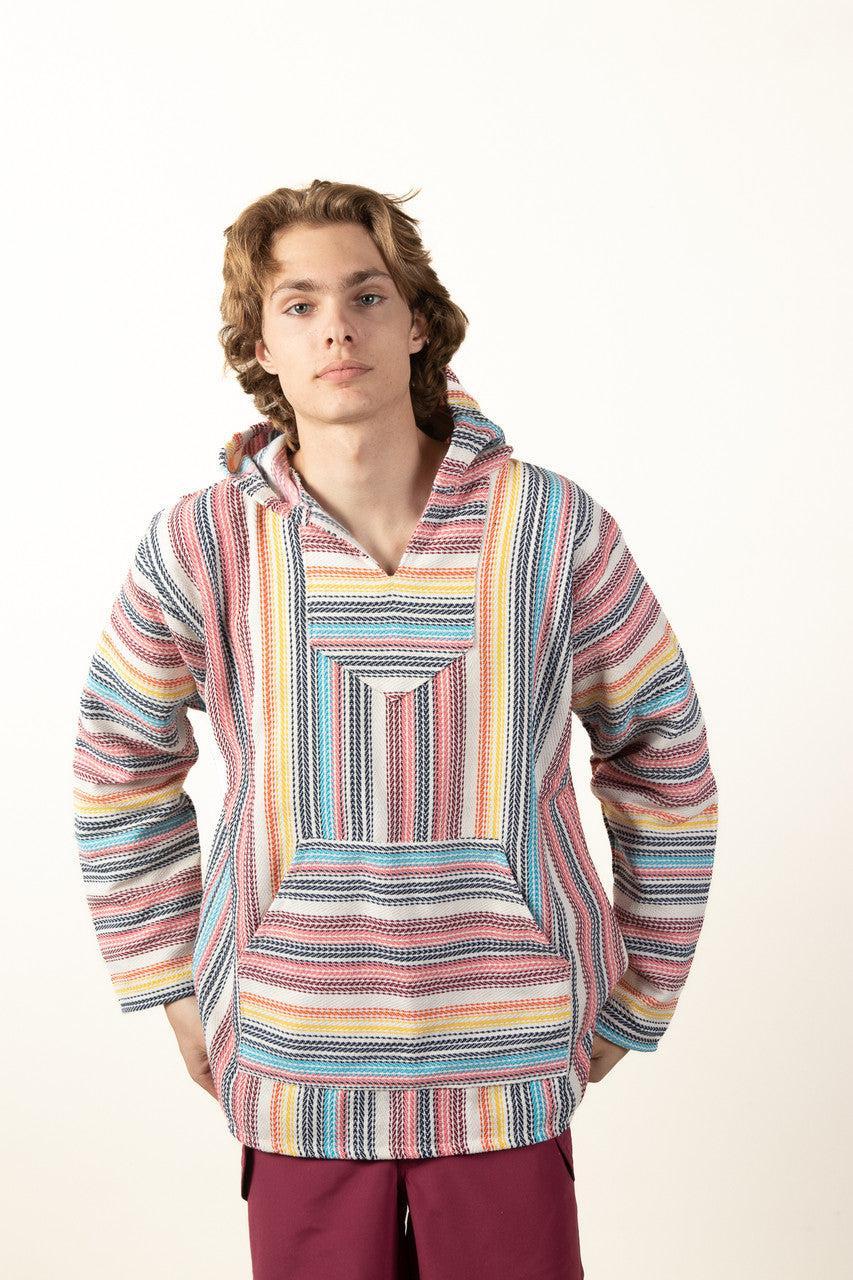 Lightweight Natural Pinstripe Baja Hoodie Product Image