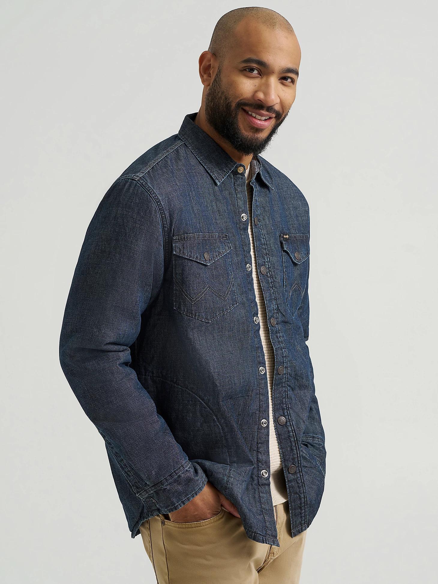 Men's Printed Fleece Lined Denim Shirt | Men's SHIRTS | Wrangler® Product Image