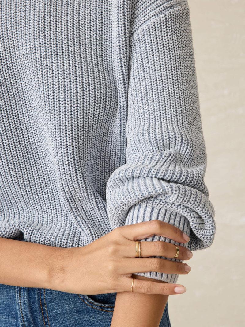 Sunwashed Cotton Fisherman Sweater - Tradewinds Product Image