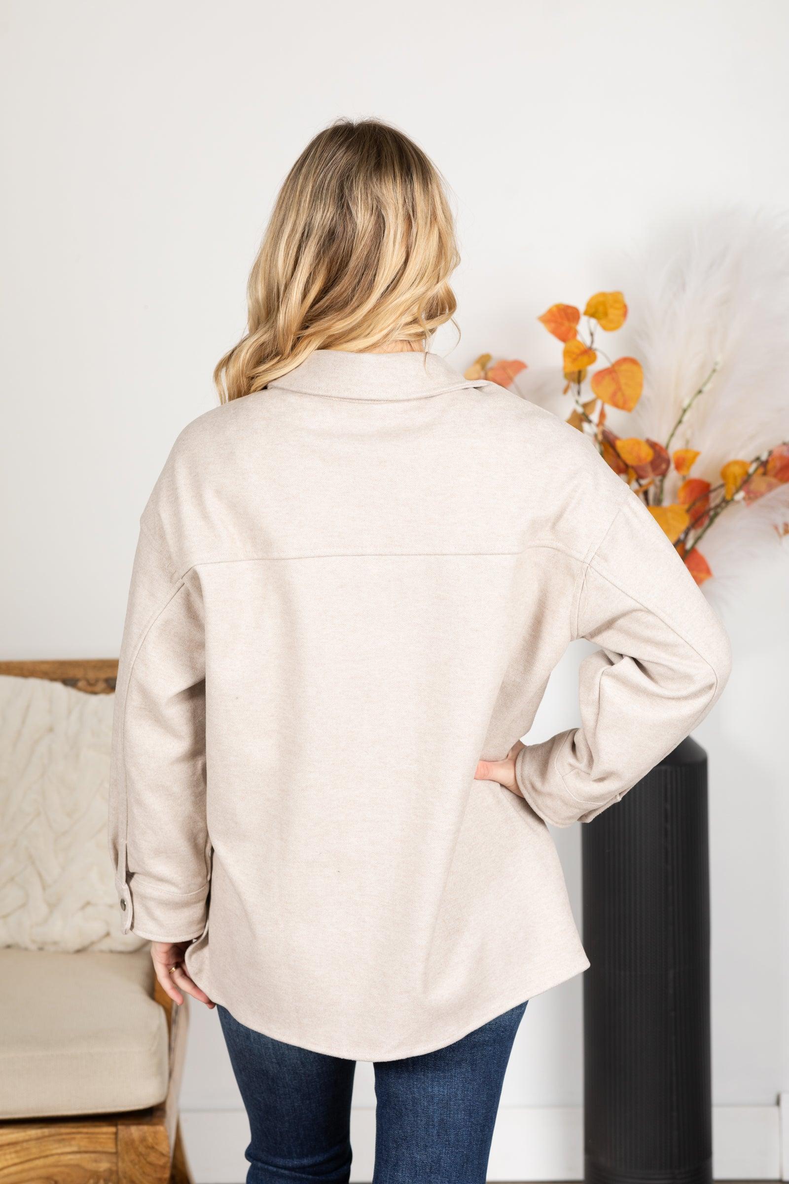 Solid Lightweight Front Pockets Shacket Product Image