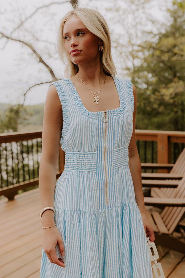 Sunshine Splendor Seersucker Midi Dress Product Image