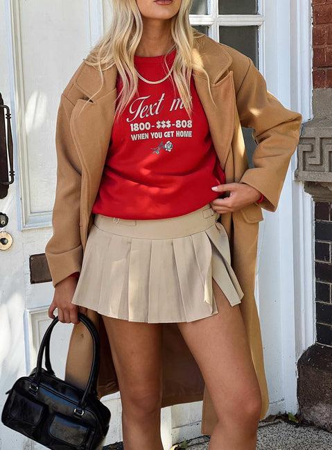 Cartwright Mini Skirt Beige Product Image