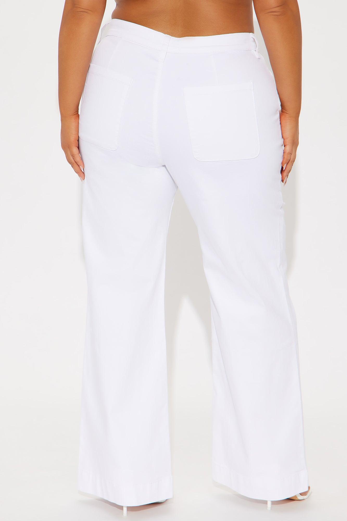 Margot Stretch Trouser Jeans - White Product Image