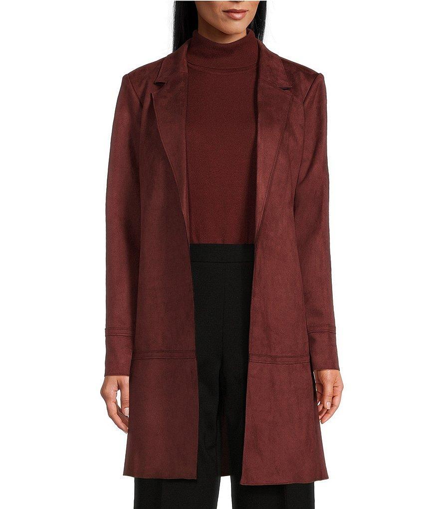 Preston & York Nathalia Faux Suede Open Front Long Sleeve Jacket Product Image