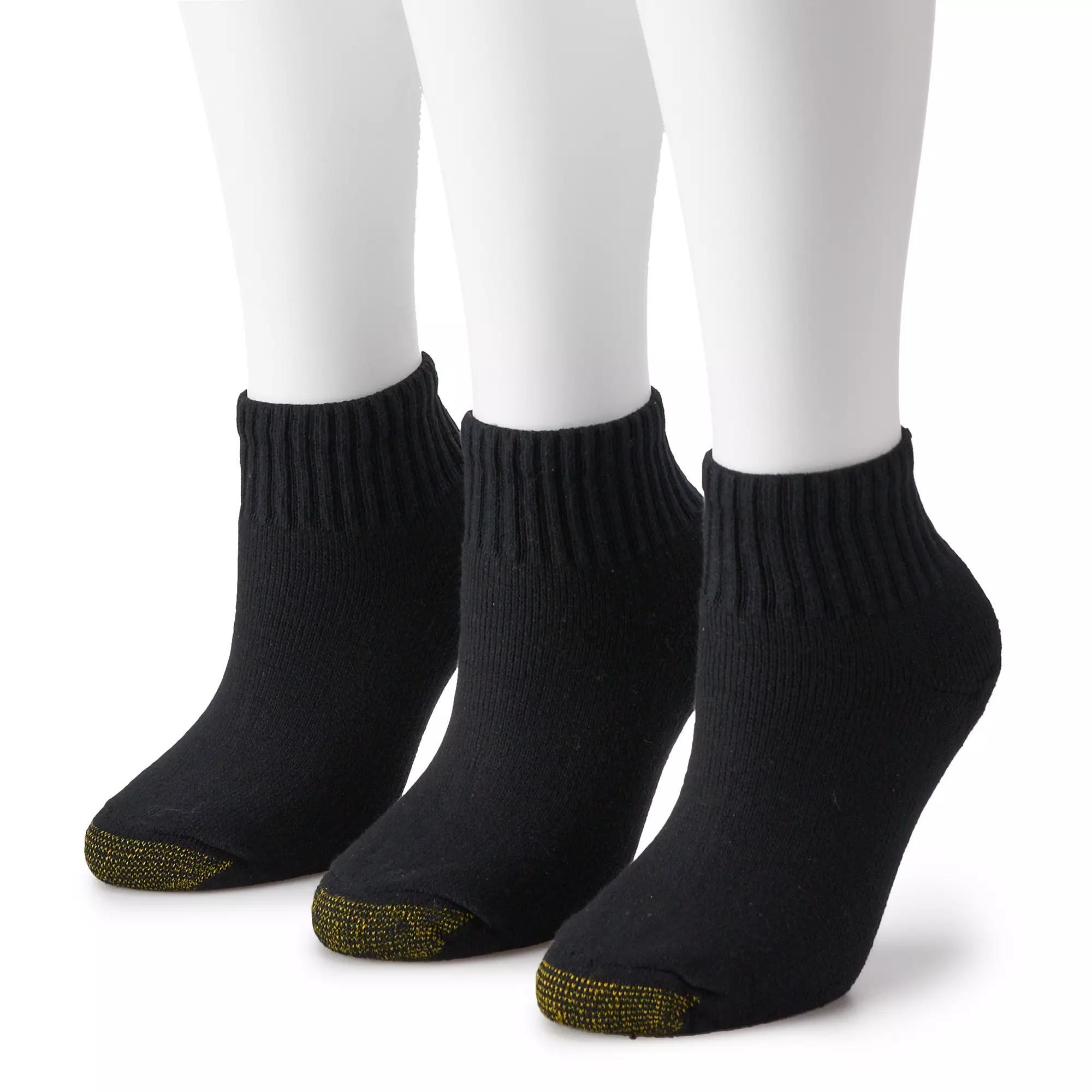 Women's GOLDTOE® 3-pack Ultra Tec Quarter Socks, Size: 9-11, Black Product Image