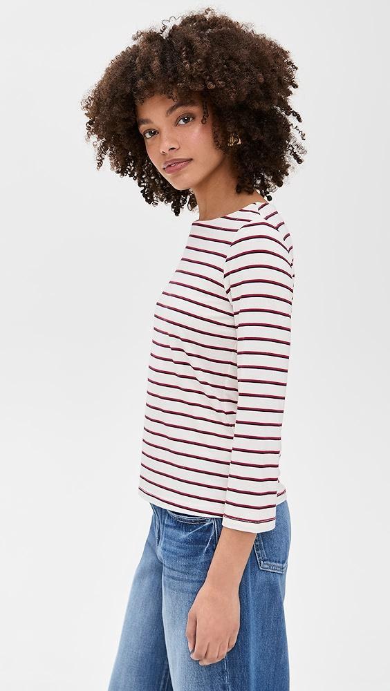L'AGENCE Lucille Boat Neck Stripe Shirt | Shopbop Product Image