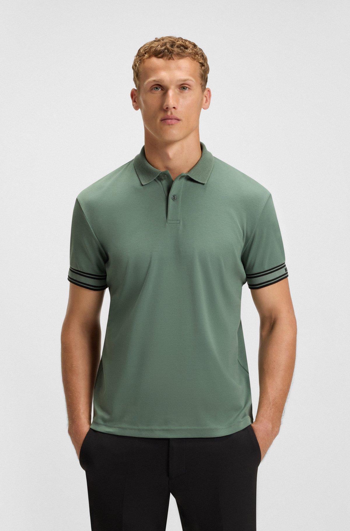 Cotton Three Button Polo - Black Product Image