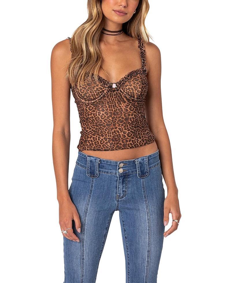 Edikted Womens Lidia Sheer Mesh Bra Top Product Image