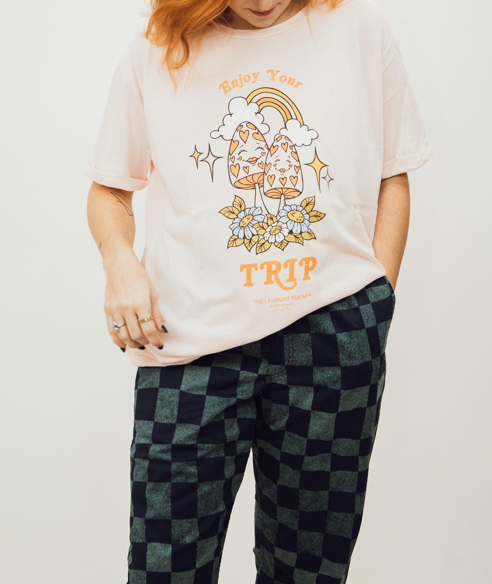 The Laundry Room Enjoy Your Trip Oversized Tee - Blush Pink Product Image