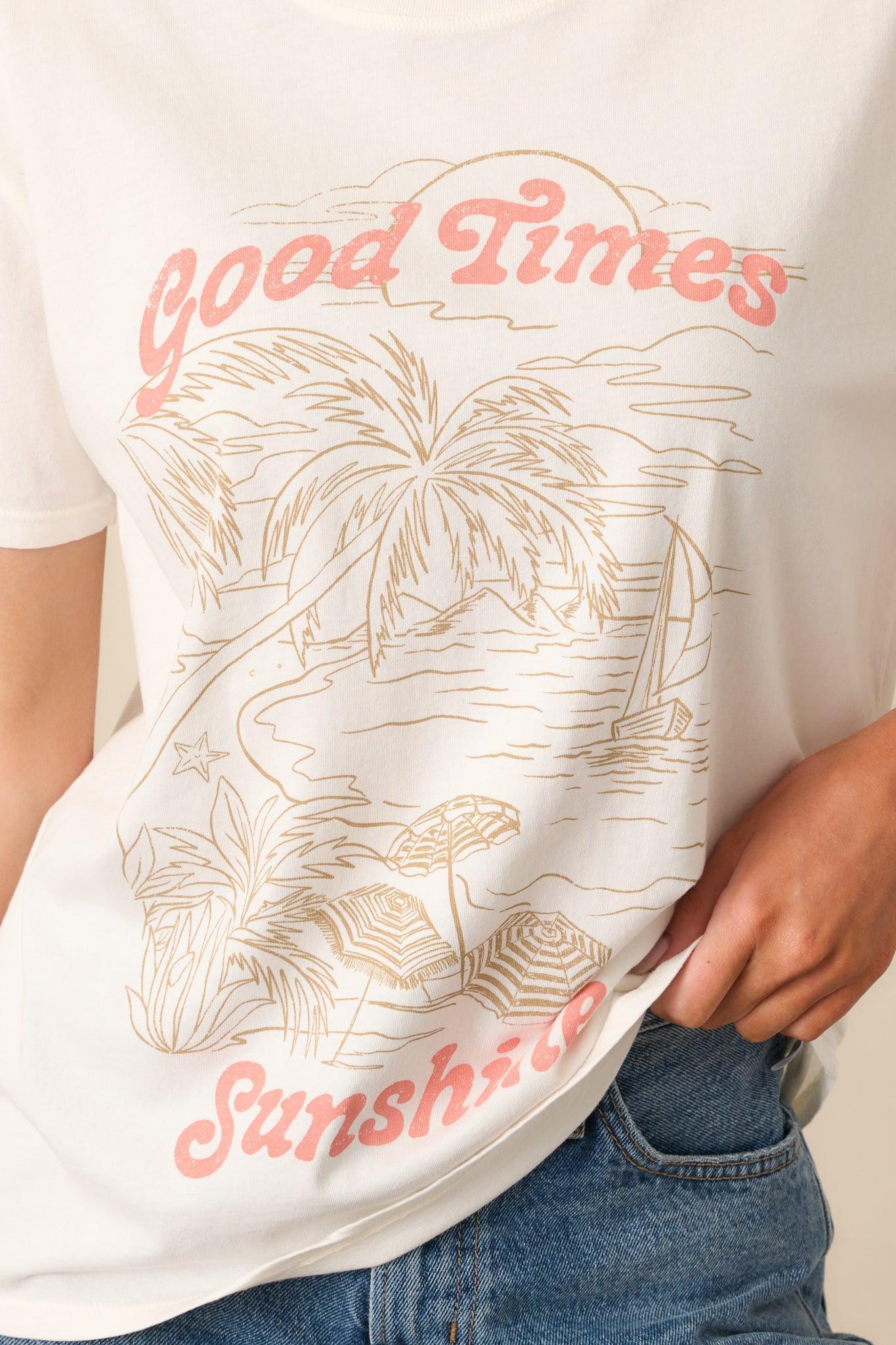 Z Supply Ivory Cotton Apres Sea Boyfriend Tee Product Image