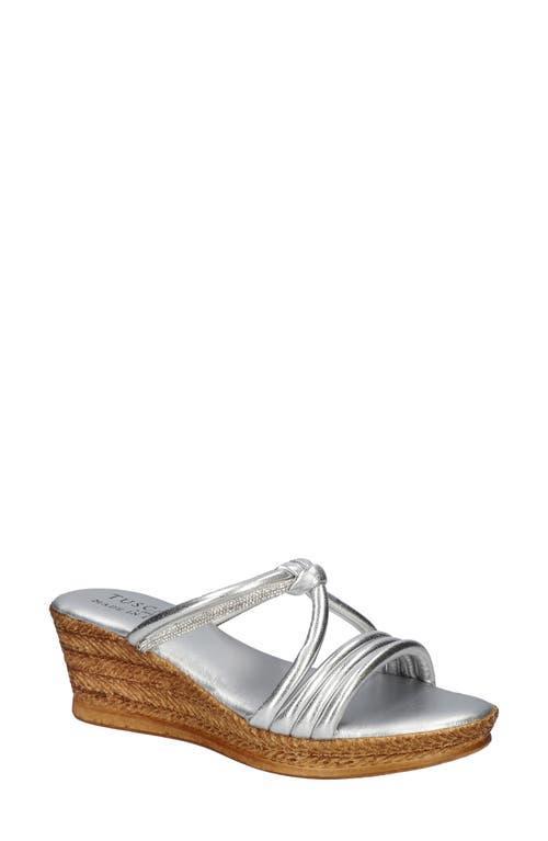 Easy Street Elvera Tuscany Women's Wedge Sandals, Size: 7.5, Silver Product Image