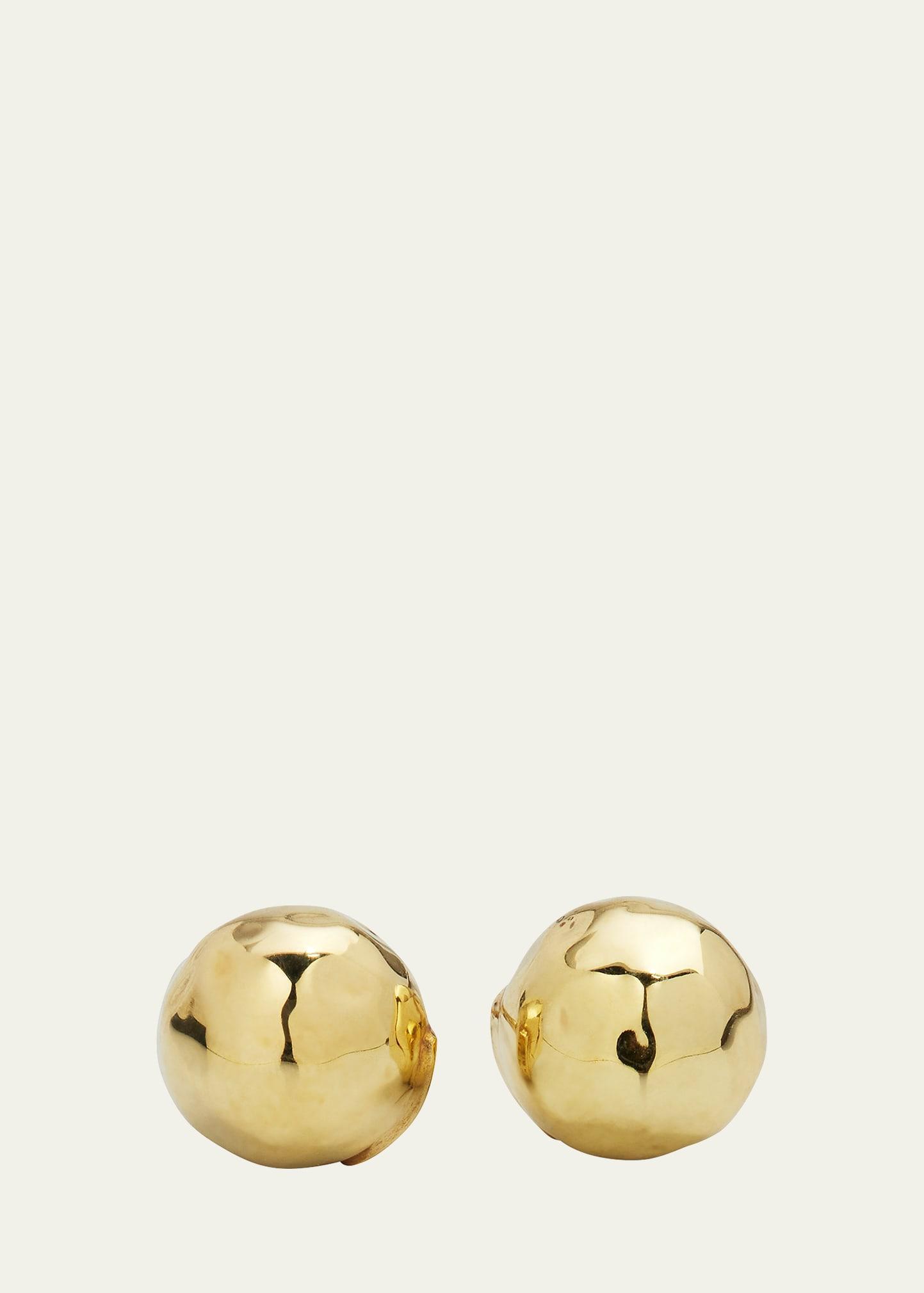 Small Hammered Ball Stud Earrings in 18K Gold Product Image