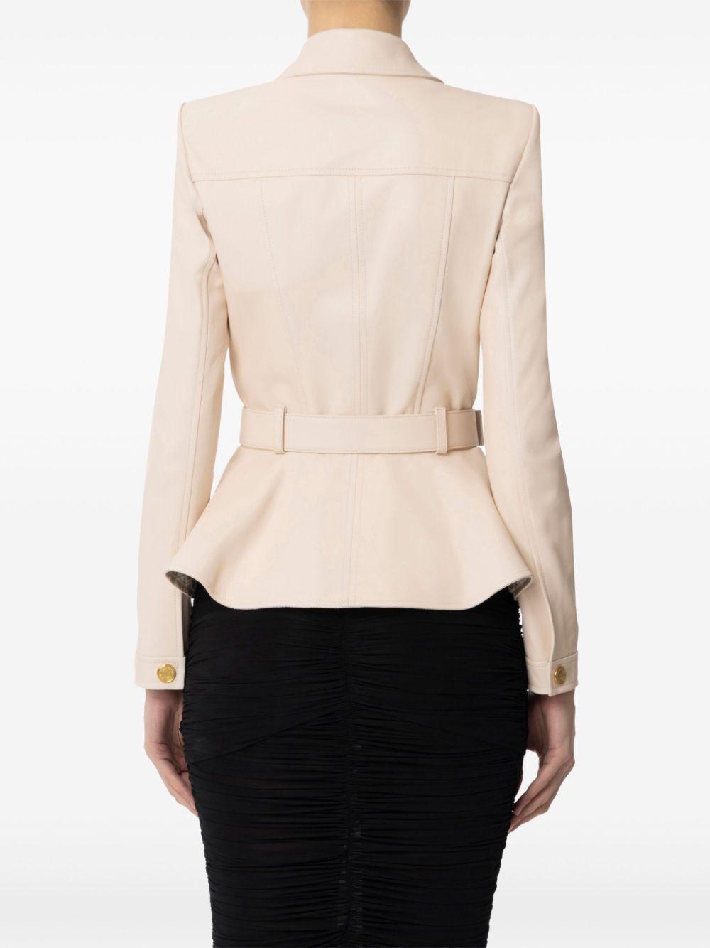 zip-up leather jacket Product Image