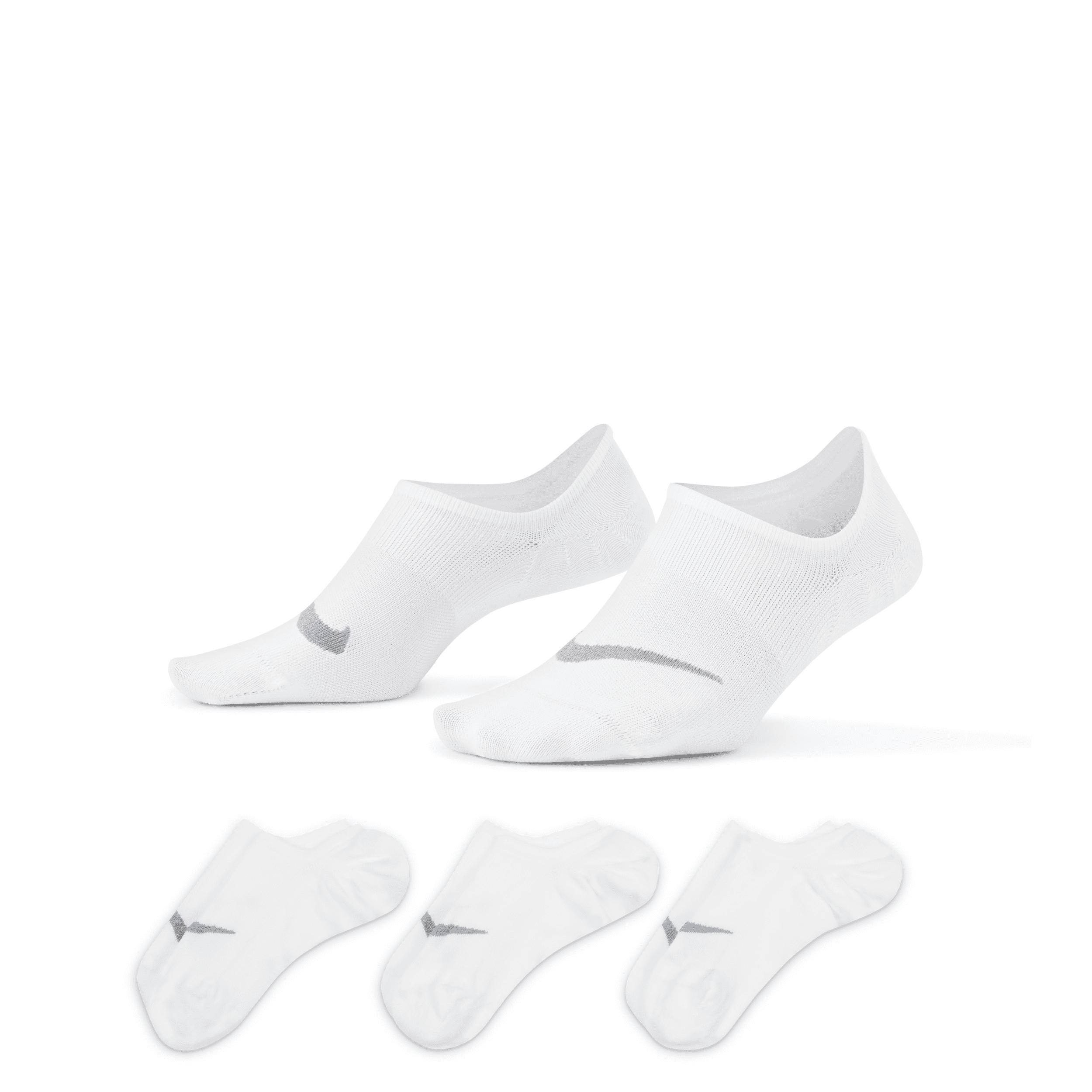 Women's Nike 3-Pack Everyday Plus Lightweight Training Footie Socks, Size: 9-11, White Wolf Gray Product Image