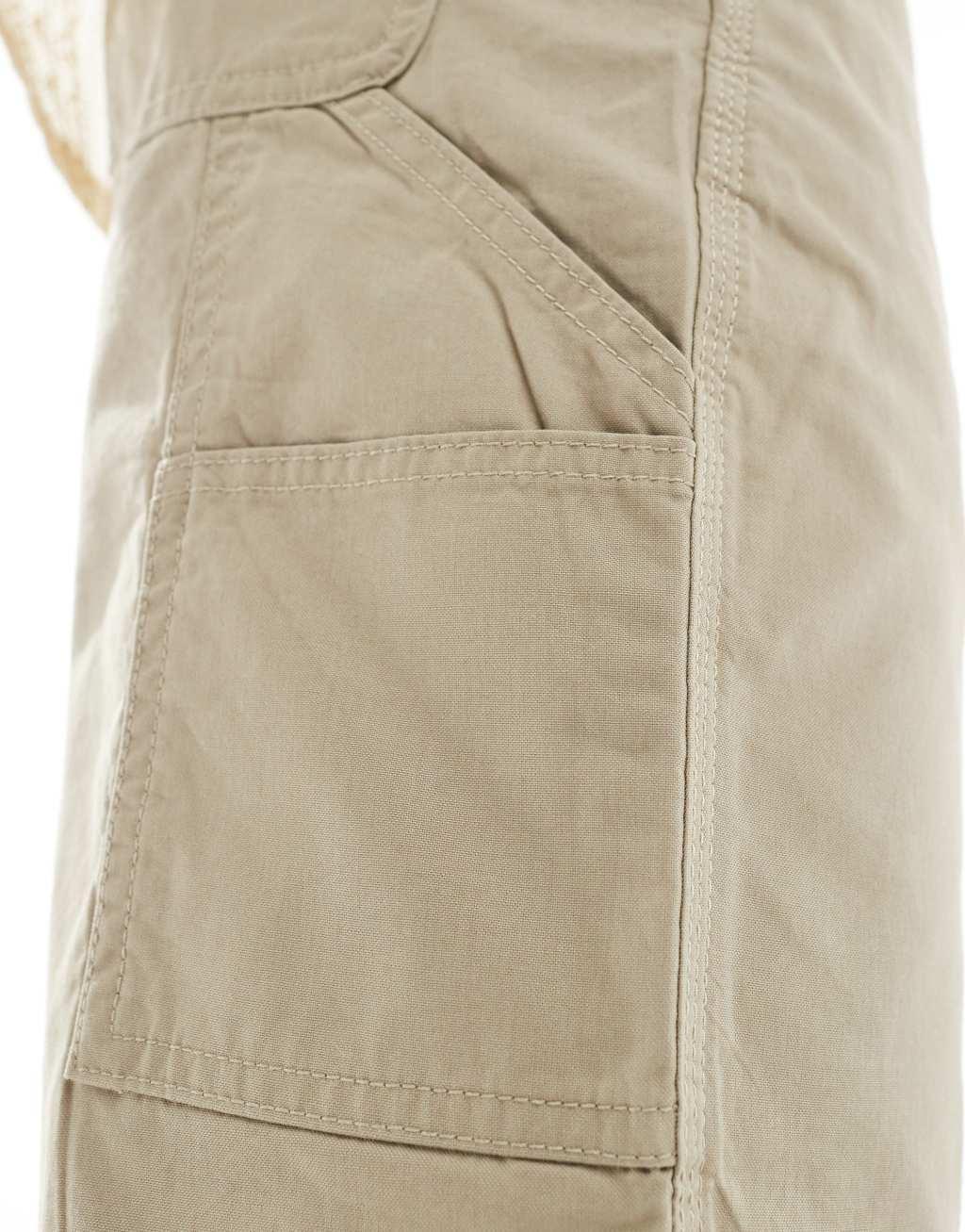 Jack & Jones loose carpenter shorts in off white Product Image