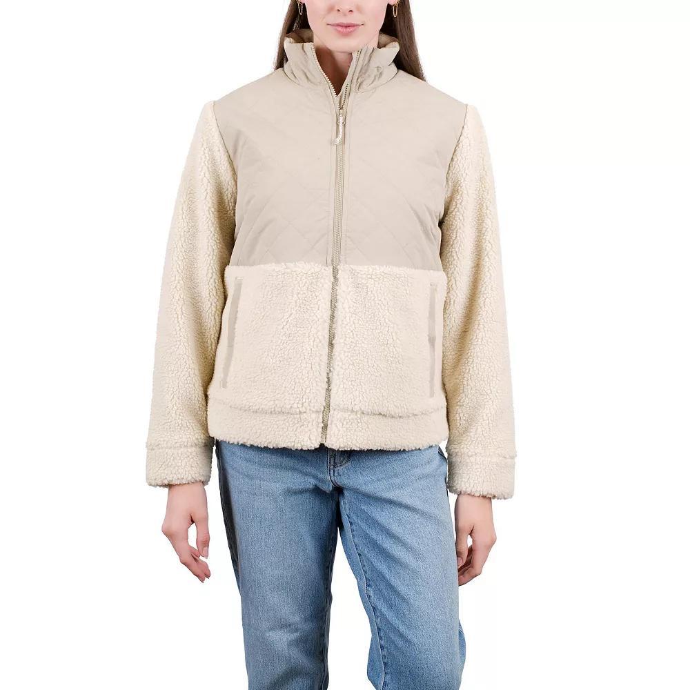Women's Mountain and Isles Sherpa Jacket with Quilted Upper, Size: XS, Green Product Image