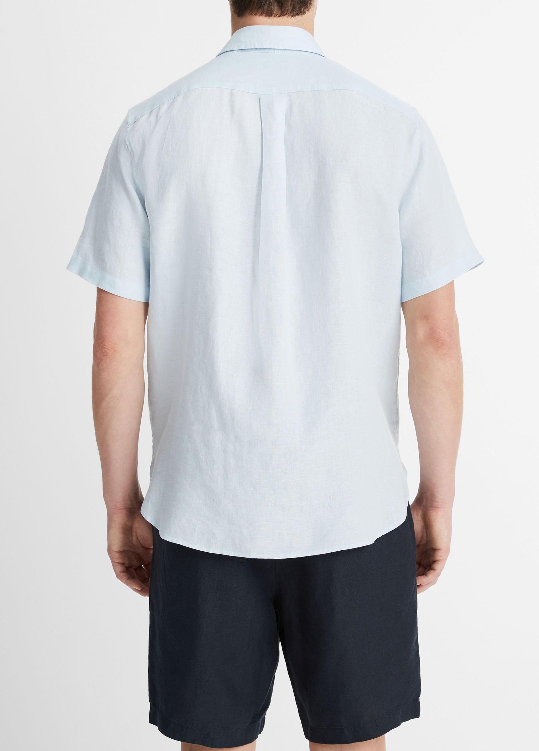 Mens Linen Short-Sleeve Shirt, Pumice Rock, Size XS Vince Product Image