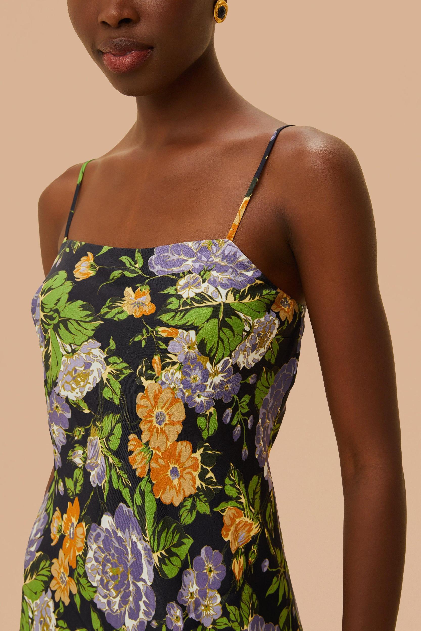 Capri Floral Black Sleveless Mini Dress, CAPRI FLORAL BLACK / L Product Image
