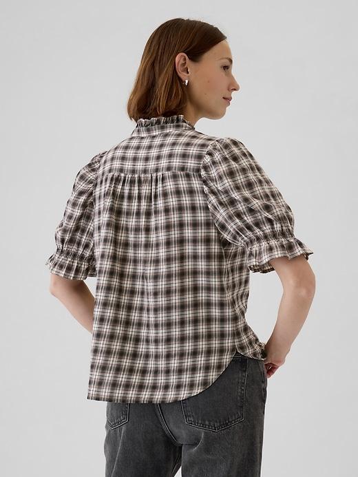 Ruffled Puff-Sleeve Shirt Product Image