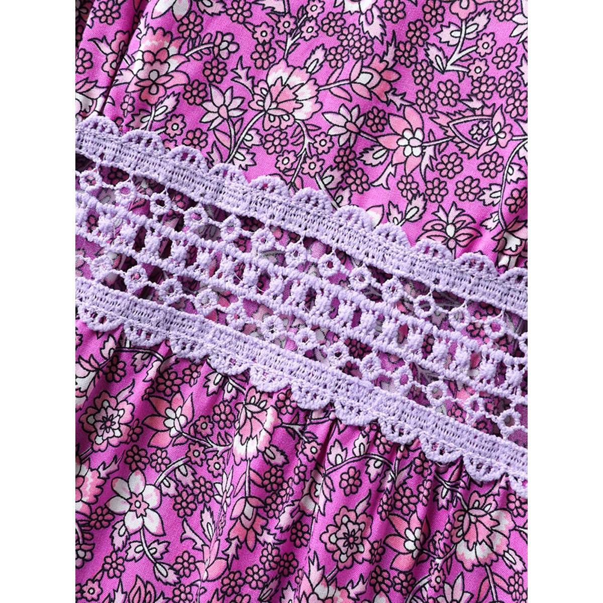 Plus Size Ribbon Shoulder Tie Tiered Maxi Dress DarkViolet Women V-neck Sleeveless Curvy BloomChic 30/6X Product Image