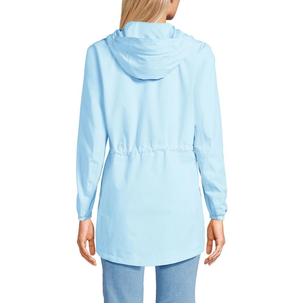 Petite Lands End Hooded Packable Raincoat, Womens Deep Blue Product Image