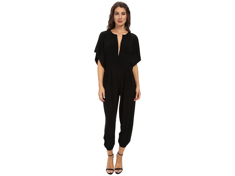 Womens Rectangle Jog Stretch Cape-Sleeve Jumpsuit Product Image