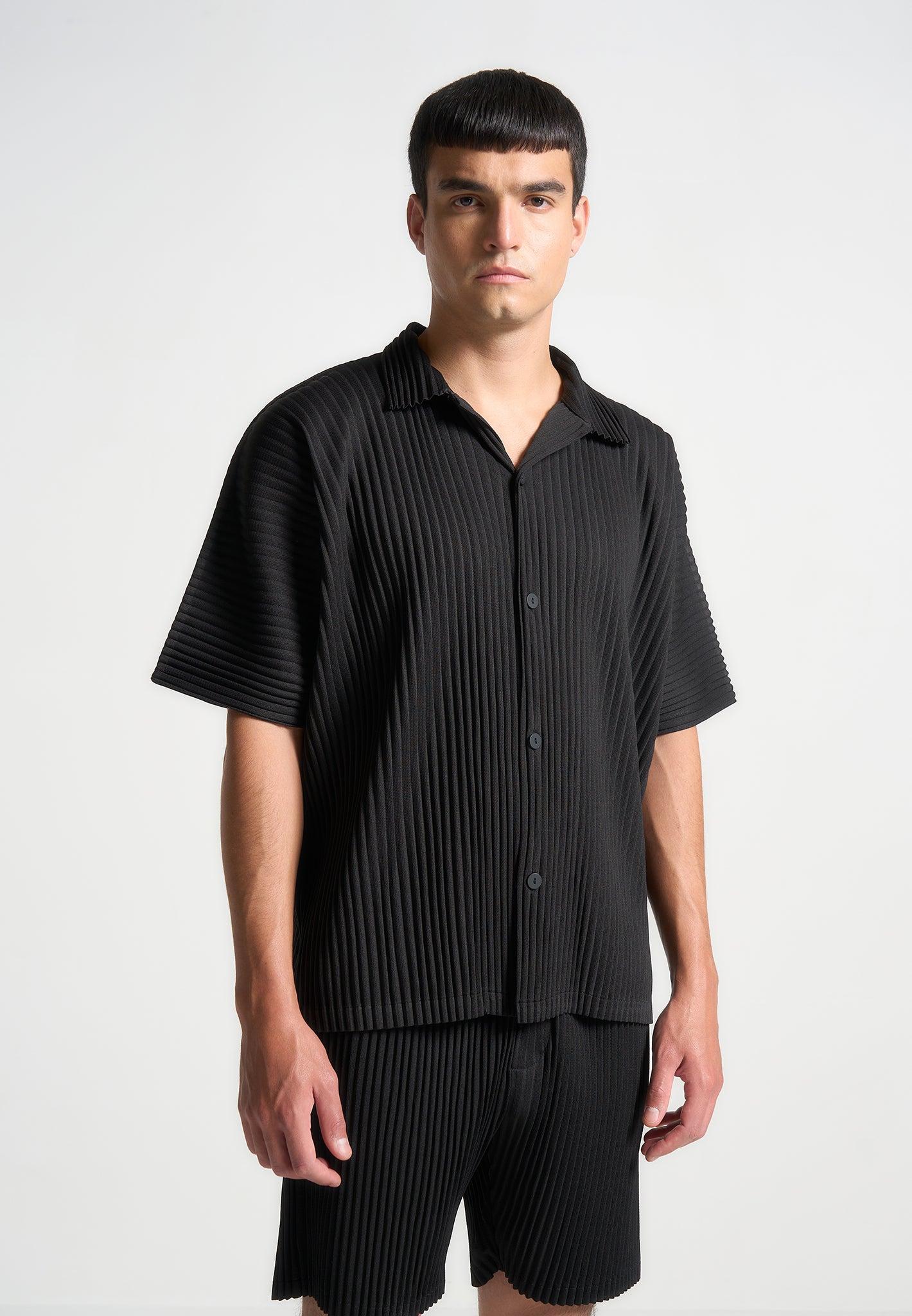 Pleated Shirt - Black Male Product Image