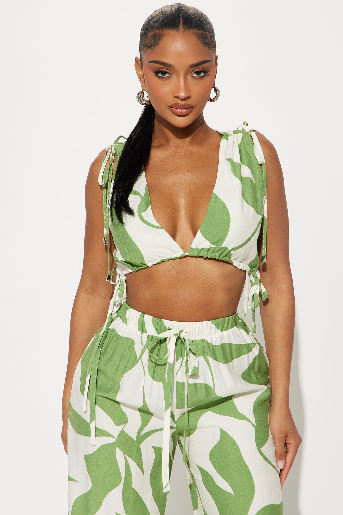 Vacation Life Pant Set  - Green/combo Product Image