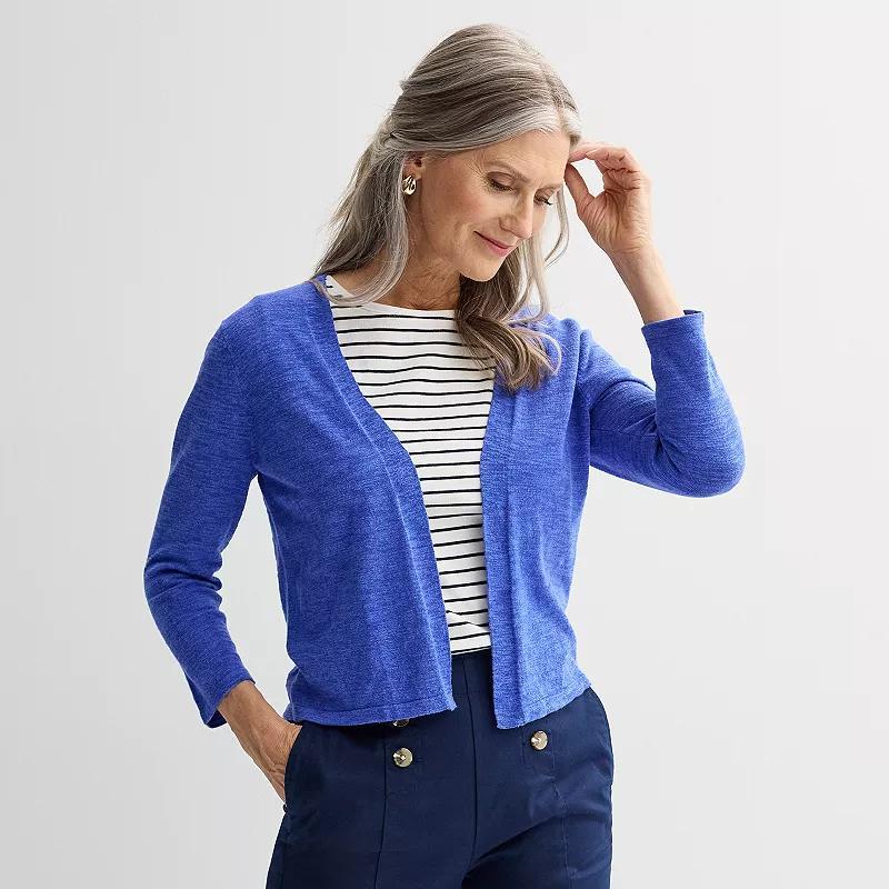 Women's Croft & Barrow® Open Front Cardigan, Size: Large, Xander Purple Product Image