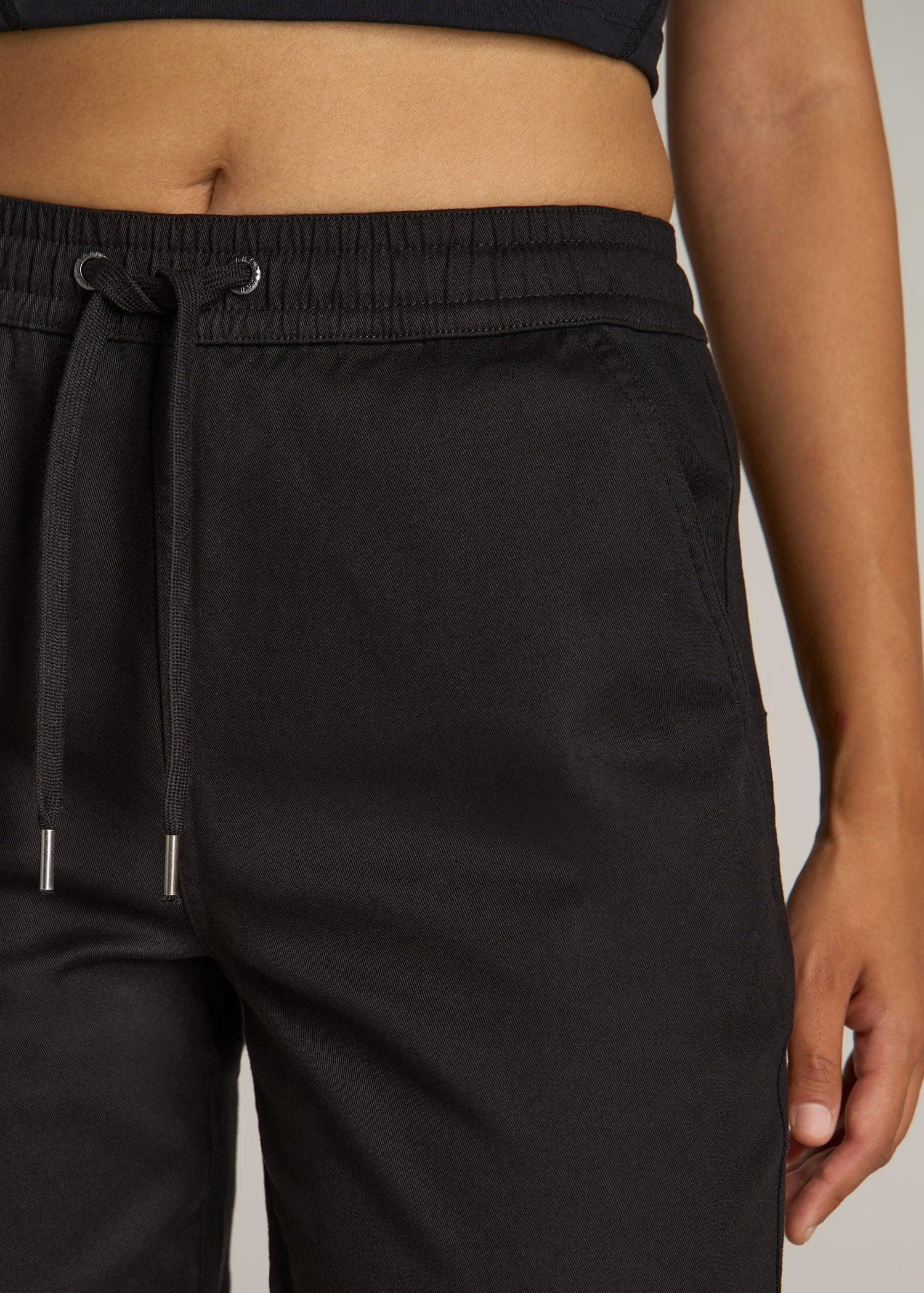 Twill Jogger Pants for Tall Women in Black Product Image