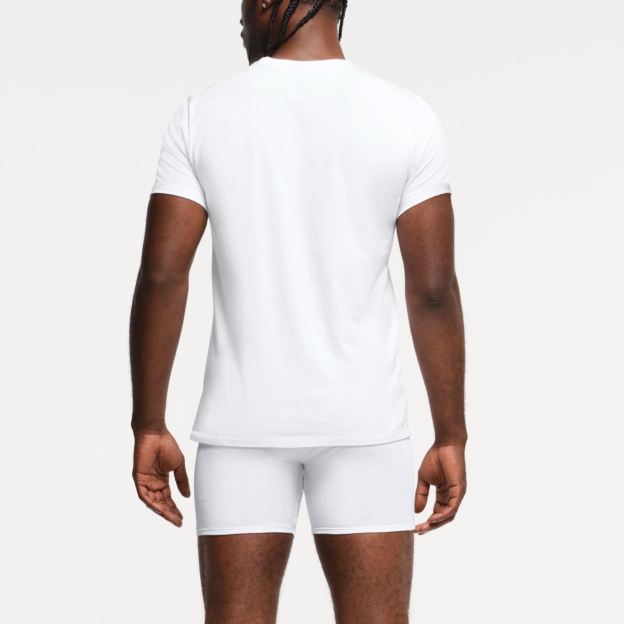 SKIMS BASICS MENS LIGHTWEIGHT T-SHIRT 3-PACK | CHALK Product Image