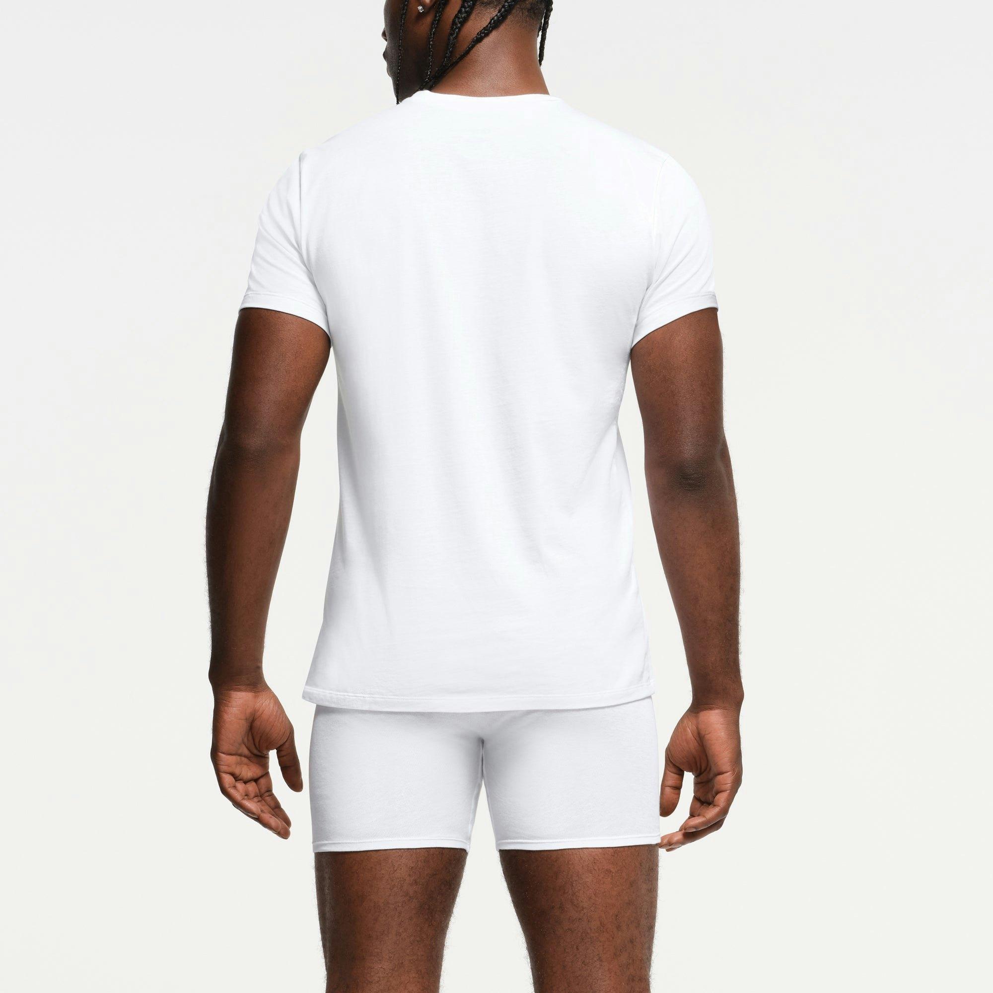 SKIMS BASICS MENS LIGHTWEIGHT T-SHIRT 3-PACK | CHALK Product Image