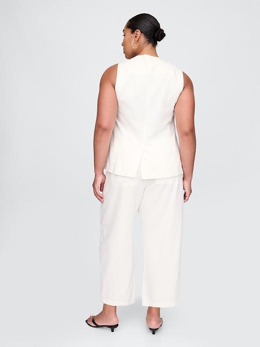Mid Rise Linen-Blend Easy Barrel Pants Product Image